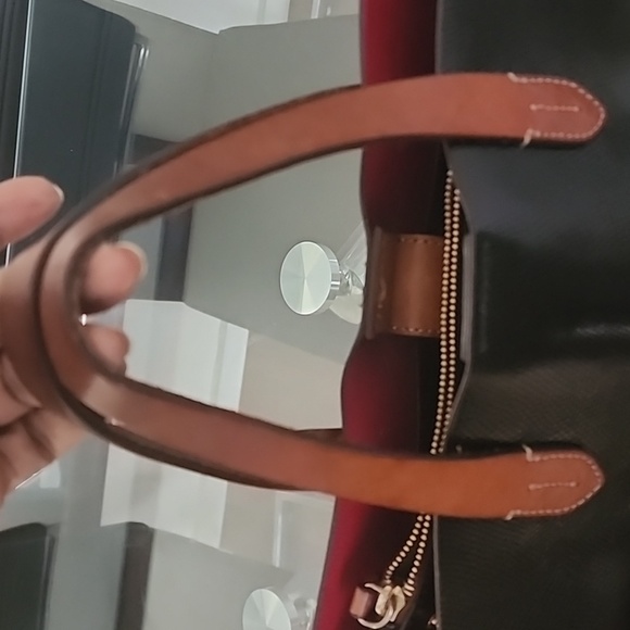 Dooney & Bourke Lilliana Black & Hot Pink Shoulder Tote Bag - Picture 12 of 16